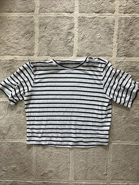 Universal Thread Navy and White Striped Tee